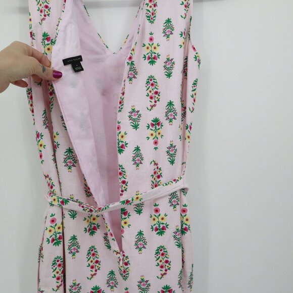 Ann Taylor Linen Sheath Dress Womens 4 Pink Twee Feminine Romantic Bloomcore - Picture 13 of 16